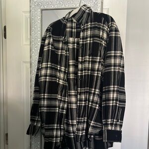 Classic Black and White Plaid Shirt